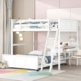 thumbnail image 1 of Full Over Full Bunk Beds with Desk and Drawers, Wood Full Size Loft Bed,  L-Shaped Bunk Bed for Kids Boys Girls Teens Bedroom, White, 1 of 9