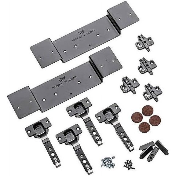 Full Overlay Hinge Kit for KV8091 Flipper Door Slides - Contemporary Style, Metal Material, Unfinished Finish$$Tools & Hardware Other