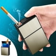 thumbnail image 1 of Full Pack 20 Regular Cigarettes Case/Box with Arc Lighter USB Rechargeable, Flameless, Windproof,Moisture-Proof, 1 of 6