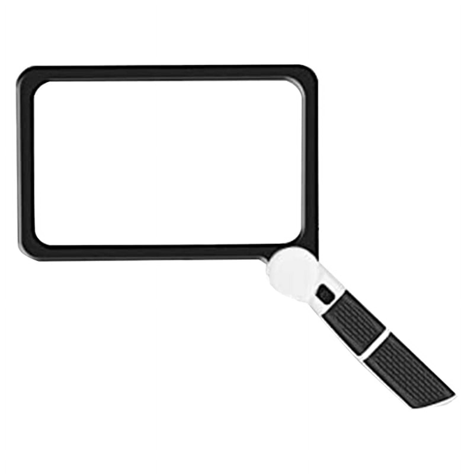 FullPage 5X Magnifying Glass for Reading, Folding Lighted Magnifier