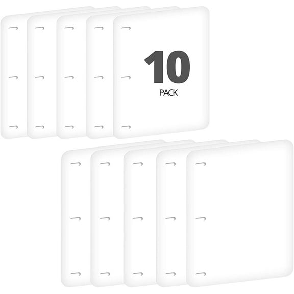 Full Page Flat Sheet Lifters, Letter Size 11 X 8.5 Inch, 3-Hole Binder Separators 4-1/4" Hole Spacing, Natural White (10 Pack)