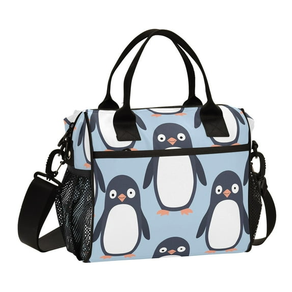 Full Penguins Cooler Bag Lunch Bag Soft Cooler Cooling Tote Insulated Lunch Box for Adult Men Women