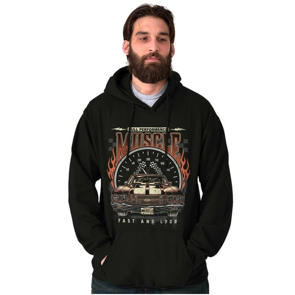 Full Performance Muscle Fast Loud Car Unisex Plus Fleece Graphic Hoodie Brisco Brands 2X