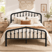 Full Bed Frame with Headboard and Footboard, UHOMEPRO Metal Platform Bed Frame with Underbed Storage, Easy Assembly & No Box Spring Needed, Black