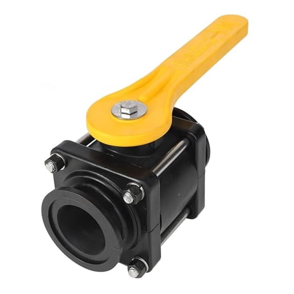 Full Port Manifold Flange Ball Valve PCY 2-Inch Polypropylene Heavy Duty Liquid Flow Control