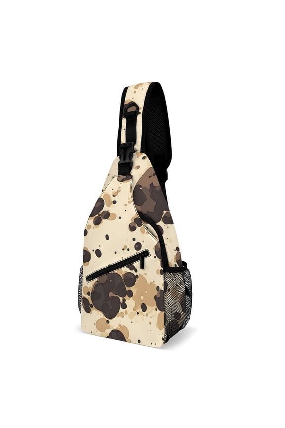 Full Print Chest Bag 815in Outer Large Bag On Both Sides Of Mesh Bag Inside Pocket Design Sponge Pad Shoulder Strap Milk Cow Print Style Sienna_1