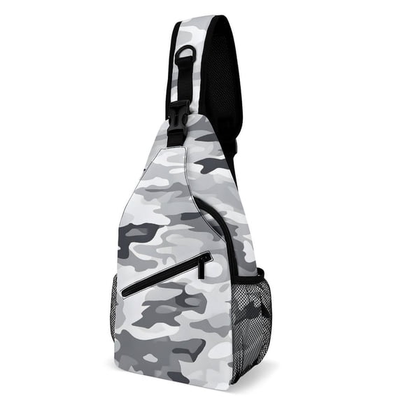 Full Print Chest Bag 815in Outer Large Bag On Both Sides Of Mesh Bag Inside Pocket Design Sponge Pad Shoulder Strap Vector Camouflage Pattern Gray_3