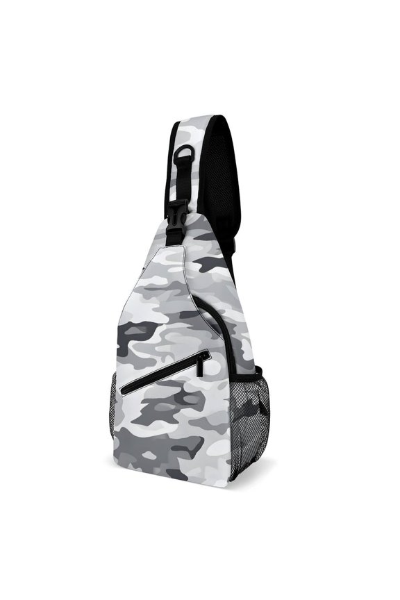Full Print Chest Bag 815in Outer Large Bag On Both Sides Of Mesh Bag Inside Pocket Design Sponge Pad Shoulder Strap Vector Camouflage Pattern Gray_3