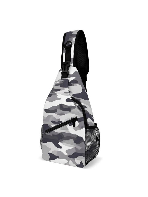 Full Print Chest Bag 815in Outer Large Bag On Both Sides Of Mesh Bag Inside Pocket Design Sponge Pad Shoulder Strap Vector Camouflage Pattern Gray_4