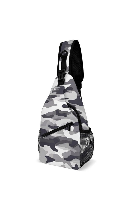 Full Print Chest Bag 815in Outer Large Bag On Both Sides Of Mesh Bag Inside Pocket Design Sponge Pad Shoulder Strap Vector Camouflage Pattern Gray_4