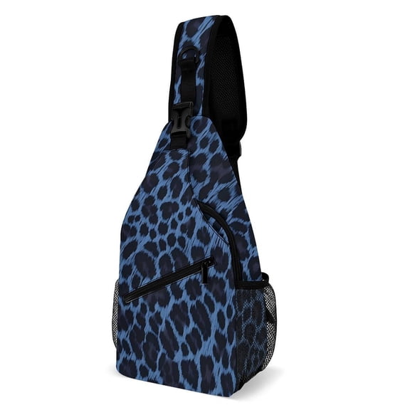 Full Print Chest Bag 815in Outer Large Bag On Both Sides Of Mesh Bag Inside Pocket Design Sponge Pad Shoulder Strap Animal Print Style MediumSlateBlue_1