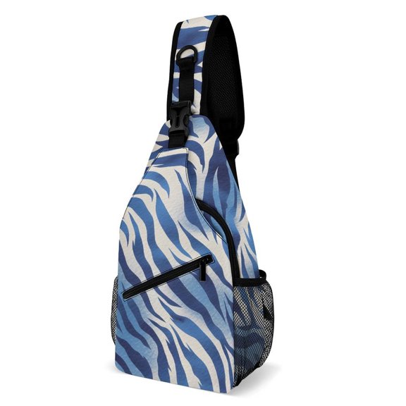 Full Print Chest Bag 815in Outer Large Bag On Both Sides Of Mesh Bag Inside Pocket Design Sponge Pad Shoulder Strap Animal Print Style MediumSlateBlue_3