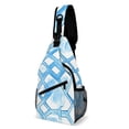 thumbnail image 1 of Full Print Chest Bag 8×15in Outer Large Bag On Both Sides Of Mesh Bag Inside Pocket Design Sponge Pad Shoulder Strap LightSkyBlue Moroccan Trellis Hand-drawn Sketch_2, 1 of 8