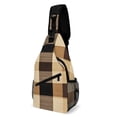 thumbnail image 1 of Full Print Chest Bag 8×15in Outer Large Bag On Both Sides Of Mesh Bag Inside Pocket Design Sponge Pad Shoulder Strap SandyBrown Buffalo Plaid Check Tartan Scotland_4, 1 of 8