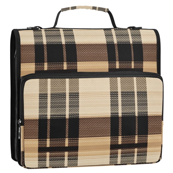 Full-Print Water-Resistant 3-Ring Binder Bag - 34.531.5(9+3)cm - Polyester Material - Ideal for School and Office Use，Pattern