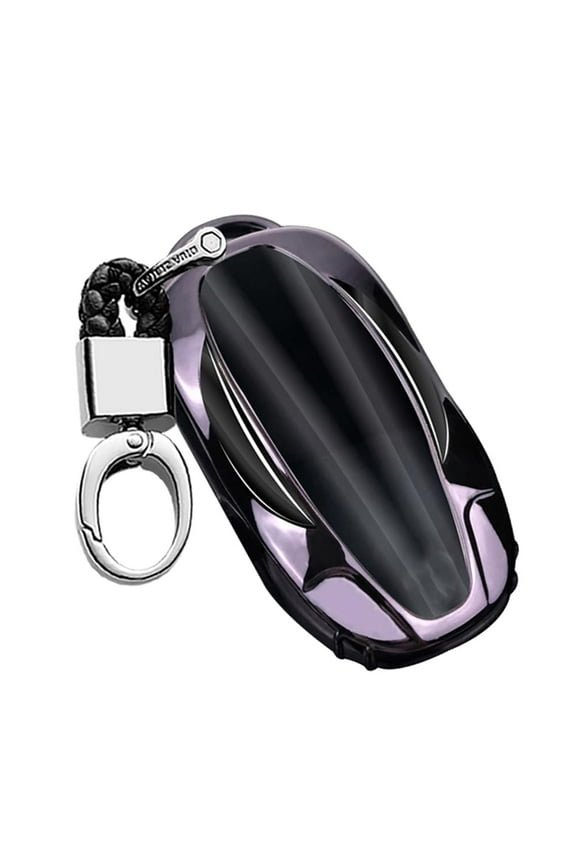 Full Protection Keyless Fit for Tesla Key Fob Cover Fit for Model 3 Fit for Model Y Fit for Model X Fit for Model S Plating TPU Key Fob Case with Keychain