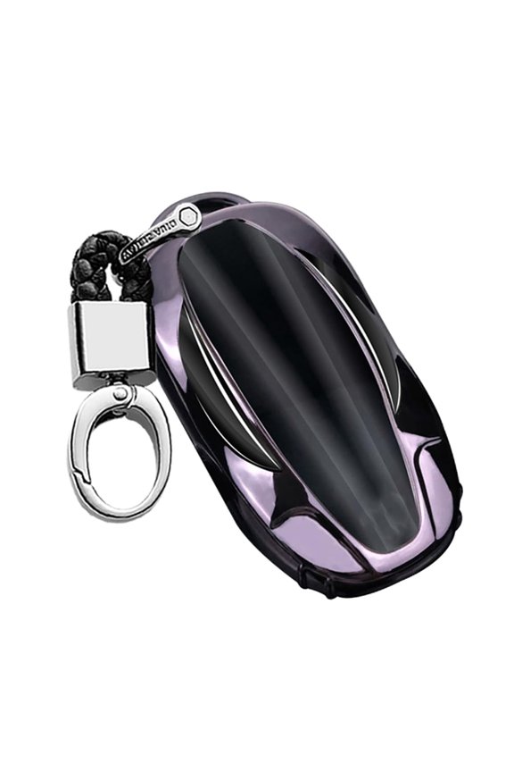 Full Protection Keyless Fit for Tesla Key Fob Cover Fit for Model 3 Fit for Model Y Fit for Model X Fit for Model S Plating TPU Key Fob Case with Keychain