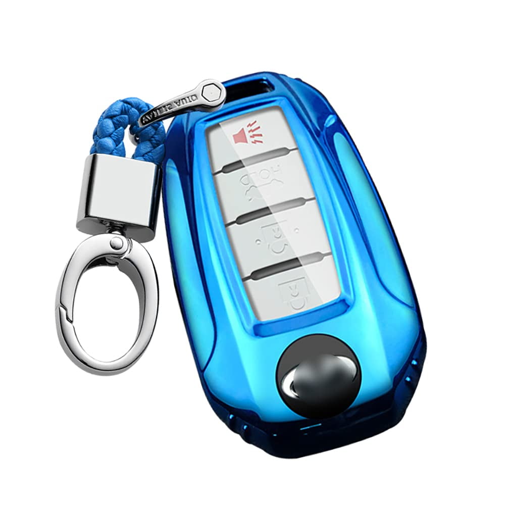 TECART Key Fob Cover For Infiniti Q50 Q60 QX50 QX55 QX60 - 5-Button Protective Case With Keychain, Green