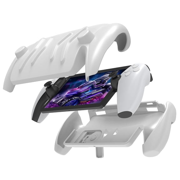Full Protective Case Compatible with PS5 Portal TPU Back Case With Adjustable Kickstand and Detachable Front Cover-White