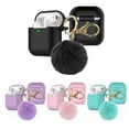 thumbnail image 1 of Full Protective Silicone Case Cover for Apple AirPods 2nd Generation, Front LED Visible, Purple, 1 of 8