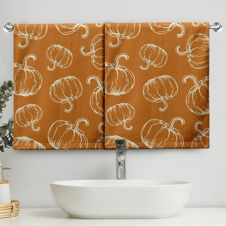 Full Pumpkin Kitchen Towel Pumpkin Harvest Tea Towel Autumn Pumpkin Decor Hand Towel Soft Rustic Autumn Decorative Dish Towel Absorbent Portable Durable for Bathroom Kitchen Coffee Towel Walmart