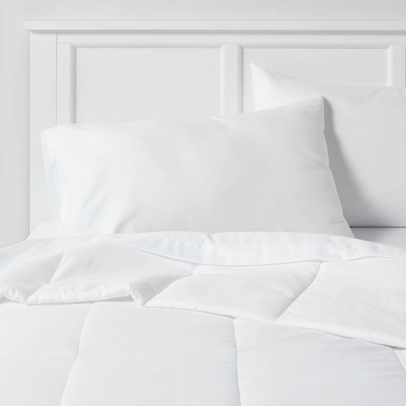 Full/Queen All Season Comforter Insert White: Hypoallergenic Down Alternative, Percale Weave, OEKO-TEX Certified