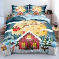 Full/Queen Christmas Bedding Sets Christmas Deer Snowman Snowflake