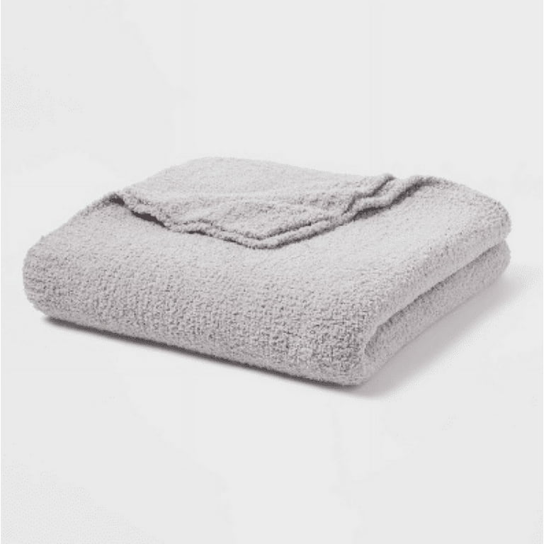 Full Queen Cozy Chenille Bed Blanket Gray Threshold Walmart