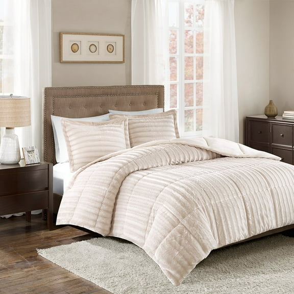 Full/Queen Faux Fur Comforter Mini Set