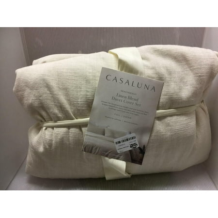 Full/Queen Heavyweight Linen Blend Duvet Cover & Sham Set