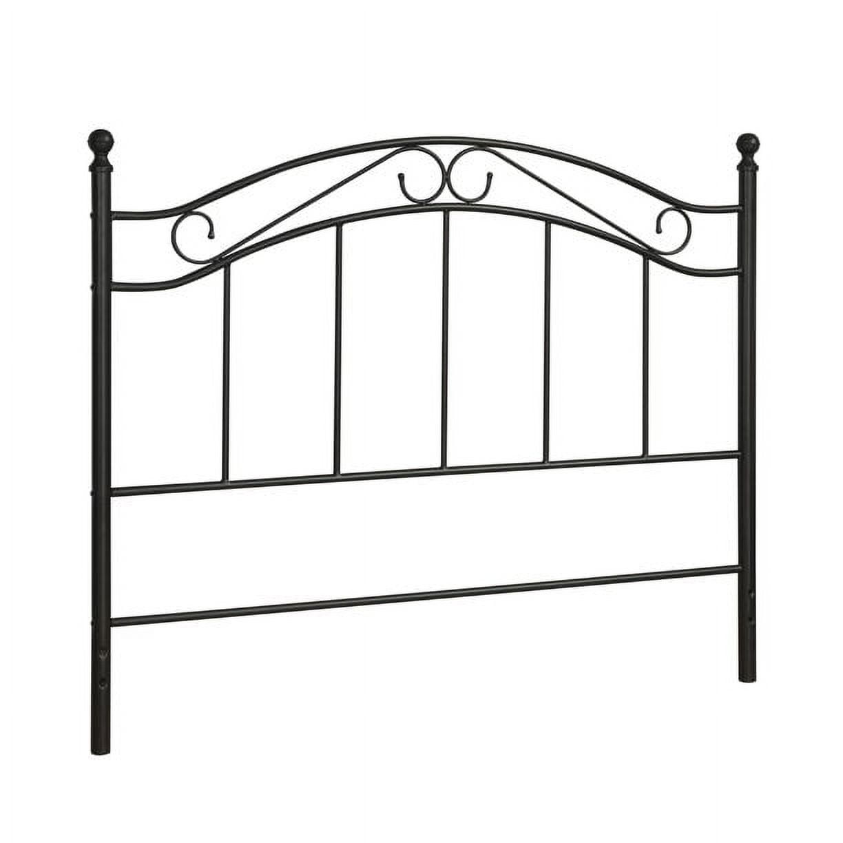 Full/Queen Metal Headboard with Delicate Detailing, Black