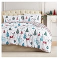 thumbnail image 1 of Full/Queen Size Christmas Comforter Set w/2 Pillow Shams, Reversible Holiday Bedding Set 2-Sided, Queen/Full Comforter Set, Reindeer - Winter Wonderland Print, 1 of 9