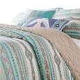 thumbnail image 1 of Full & Queen Size Quilt Set with Geometric Pattern, Blue - 3 Piece, 1 of 1