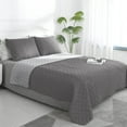 thumbnail image 1 of Full/Queen Size Reversible Quilt Set with 1 Quilt and 2 Pillow Shams, Soft Bed Quilt Cover, Water Resistant Lightweight Microfiber Bedspread, Stain Resistant, Olive Leaf-Beige/Beige, 1 of 7