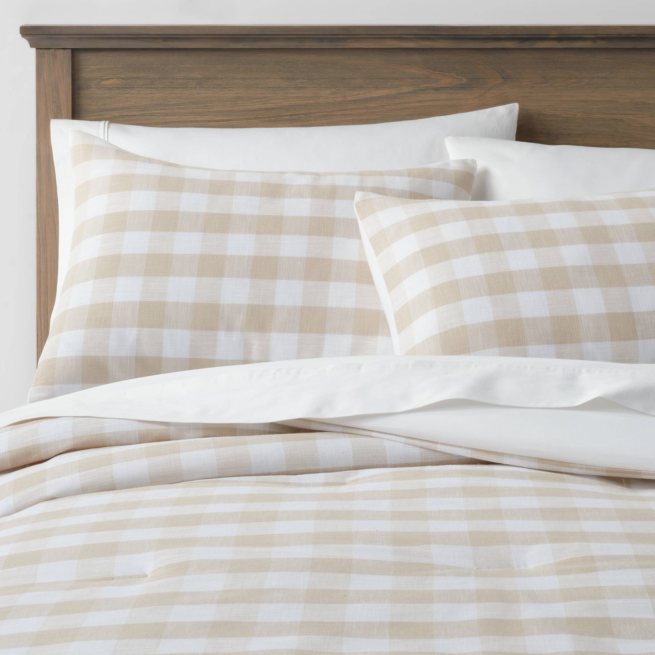 Full/Queen YarnDyed Gingham Comforter & Sham Set Khaki