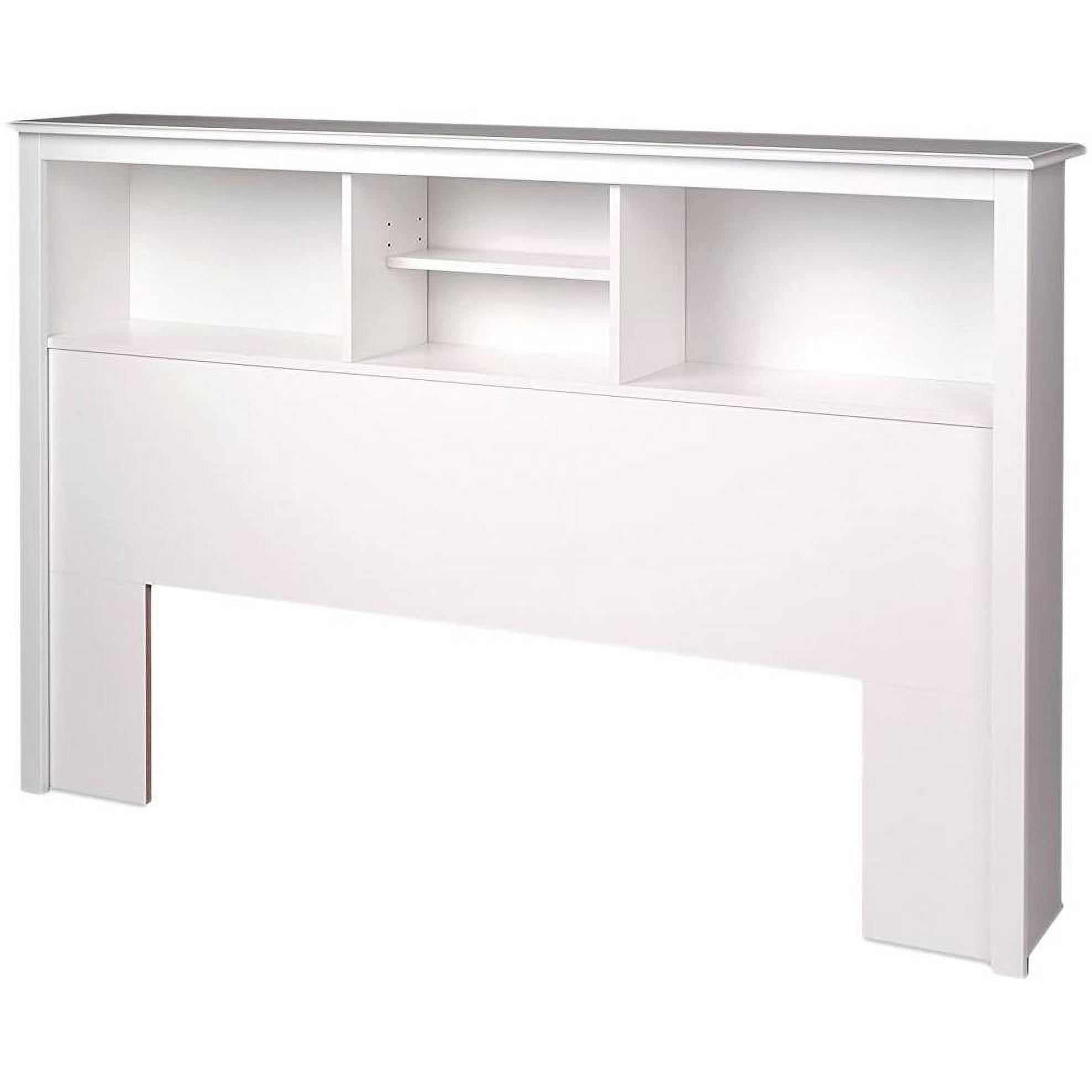 White Composite Wood Full/Queen Headboard with Storage