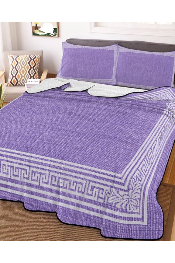 Full Quilt Bedding Set, Abstract Key Texture Farm Burlap Lightweight Coverlet Summer Comforter Set Soft Microfiber Bedspread, Retro Inspired Twist Stripe 3 Piece Quilt Set with 2 Pillow Shams