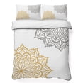 thumbnail image 1 of Full Quilt Set 78''x90'', Boho Gray Beige Floral Lightweight Summer Bedspread Coverlet Set with 2 Pillow Shams, Retro Abstract Art Flowers Breathable All Season Quilt Bedding for Bedroom/Guest Room, 1 of 9