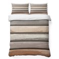 thumbnail image 1 of Full Quilt Set 78''x90'', Brown Beige Stripes Lightweight Bedspread Coverlet Set with 2 Pillow Shams, Geometric Painting Neutral Textured Breathable All Season Quilt Bedding for Bedroom/Guest Room, 1 of 9