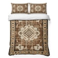 thumbnail image 1 of Full Quilt Set 78''x90'', Brown Boho Lightweight Bedspread Coverlet Set with 2 Pillow Shams, Retro Western Rustic Ethnic Tribal Patterns Breathable All Season Quilt Bedding for Bedroom/Guest Room, 1 of 9