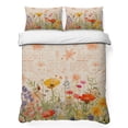 thumbnail image 1 of Full Quilt Set 78''x90'', Colorful Spring Floral Lightweight Summer Bedspread Coverlet Set with 2 Pillow Shams, Vintage Summer Botanical Breathable All Season Quilt Bedding for Bedroom/Guest Room, 1 of 9