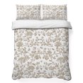 thumbnail image 1 of Full Quilt Set 78''x90'', Khaki Flower Lightweight Bedspread Coverlet Set with 2 Pillow Shams, Vintage Farmhouse Boho Leaf Spring Plant Breathable All Season Quilt Bedding for Bedroom/Guest Room, 1 of 9