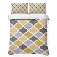 thumbnail image 1 of Full Quilt Set 78''x90'', Moroccan Lightweight Summer Bedspread Coverlet Set with 2 Pillow Shams, Vintage Moroccan Texture Yellow Grey Breathable All Season Quilt Bedding for Bedroom/Guest Room, 1 of 9