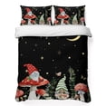 thumbnail image 1 of Full Quilt Set 78''x90'', Mushroom Lightweight Bedspread Coverlet Set with 2 Pillow Shams, Botanical Watercolor Gnomes Butterfly Leaf Plant Breathable All Season Quilt Bedding for Bedroom/Guest Room, 1 of 9