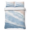 thumbnail image 1 of Full Quilt Set 78''x90'', Ombre Blue Waves Lightweight Summer Bedspread Coverlet Set with 2 Pillow Shams, Gradient Coastal Beach Sandy Ocean Breathable All Season Quilt Bedding for Bedroom/Guest Room, 1 of 9