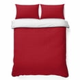 thumbnail image 1 of Full Quilt Set 78''x90'', Pure Red Lightweight Summer Bedspread Coverlet Set with 2 Pillow Shams, Simple Solid Color Breathable All Season Quilt Bedding for Bedroom/Guest Room, 1 of 9