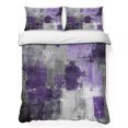 thumbnail image 1 of Full Quilt Set 78''x90'', Purple Grey Lightweight Bedspread Coverlet Set with 2 Pillow Shams, Modern Oil Painted Abstract Art Breathable All Season Quilt Bedding for Bedroom/Guest Room, 1 of 9
