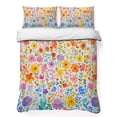 thumbnail image 1 of Full Quilt Set 78''x90'', Spring Floral Lightweight Summer Bedspread Coverlet Set with 2 Pillow Shams, Watercolor Botanical Colorful Summer Breathable All Season Quilt Bedding for Bedroom/Guest Room, 1 of 9