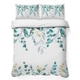 thumbnail image 1 of Full Quilt Set 78''x90'', Teal Eucalyptus Lightweight Summer Bedspread Coverlet Set with 2 Pillow Shams, Watercolor Spring Weeping Botanical Breathable All Season Quilt Bedding for Bedroom/Guest Room, 1 of 9