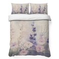 thumbnail image 1 of Full Quilt Set 78''x90'', Watercolor Lavender Lightweight Bedspread Coverlet Set with 2 Pillow Shams, Country Spring Field Leaf Wildflower Breathable All Season Quilt Bedding for Bedroom/Guest Room, 1 of 9